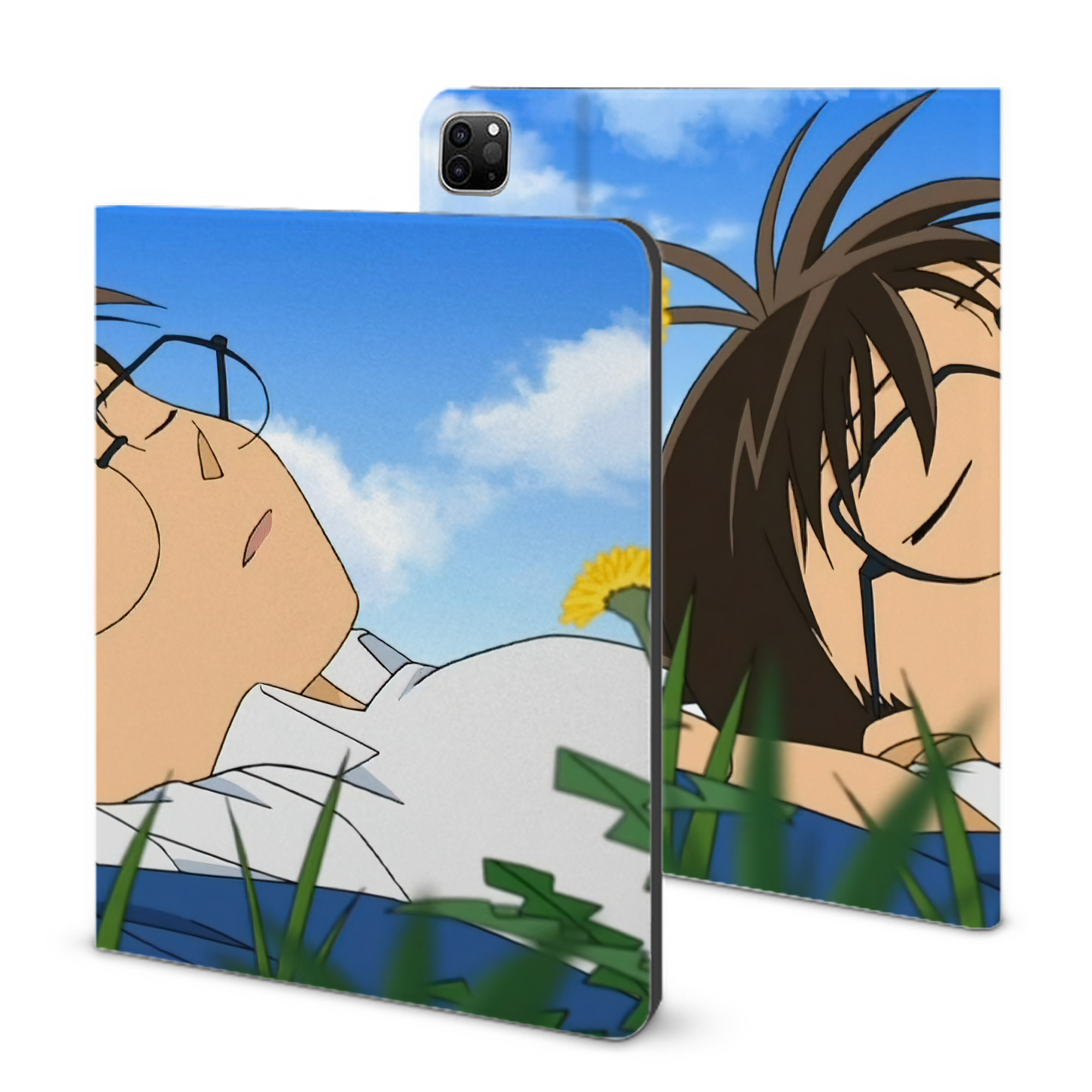 （画像用） 名探偵コナン Detective Conan IPad ケース ブック型 PUレザー TPU 耐衝撃 軽量 薄型 ペン収納なし 全面保護 IPad 各モデル対応